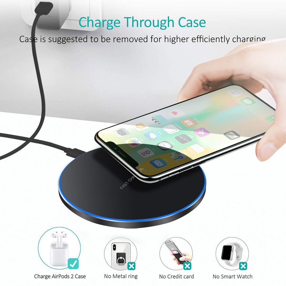 30W Wireless Charger For iPhone 14 13 12 11 Pro XS Max Mini X XR Induction Fast Wireless Charging Pad For Samsung Xiaomi Huawei